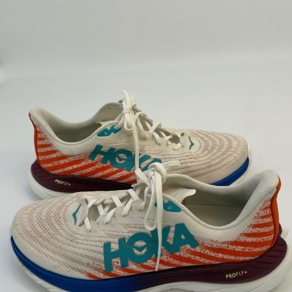 Hoka Cream and Blue Athletic Shoes - Picture 15 of 15